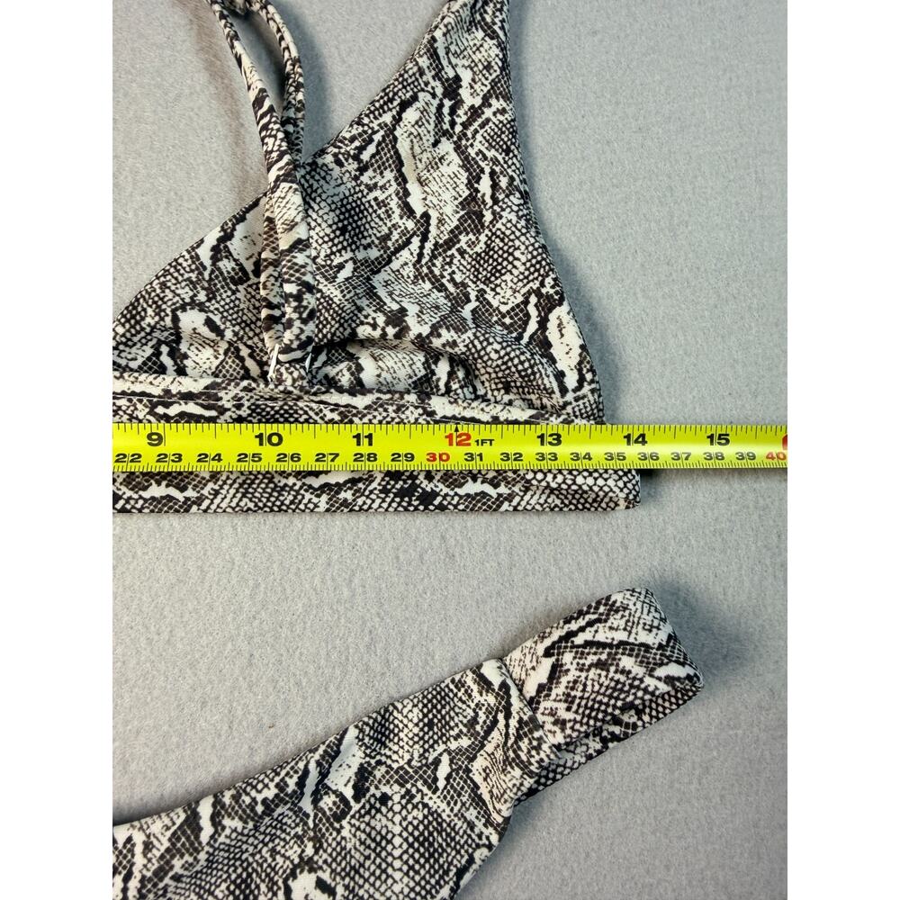 Ark Swimwear Snake Print Bikini Set Bralette Top High Cut Bottom Medium - Picture 6 of 7